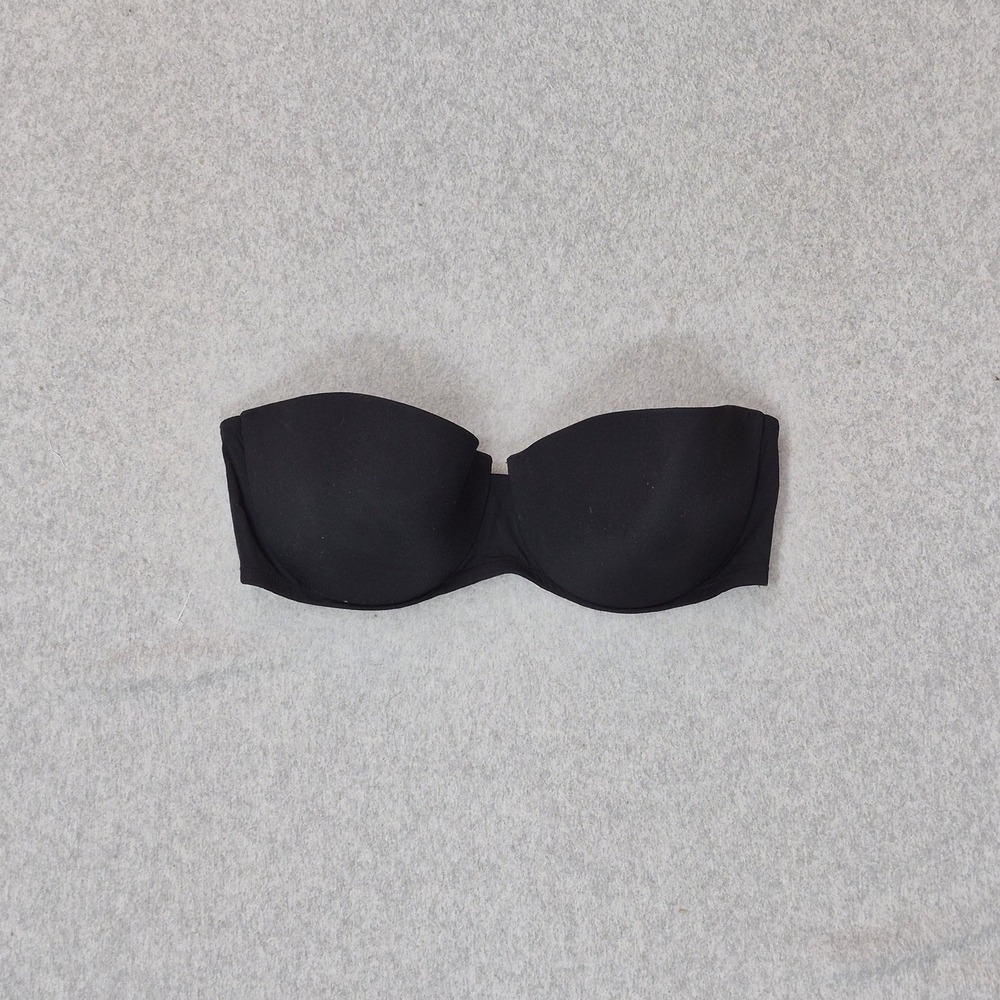 La Perla Women Bra 34D Black T Shirt Underwired Strapless READ